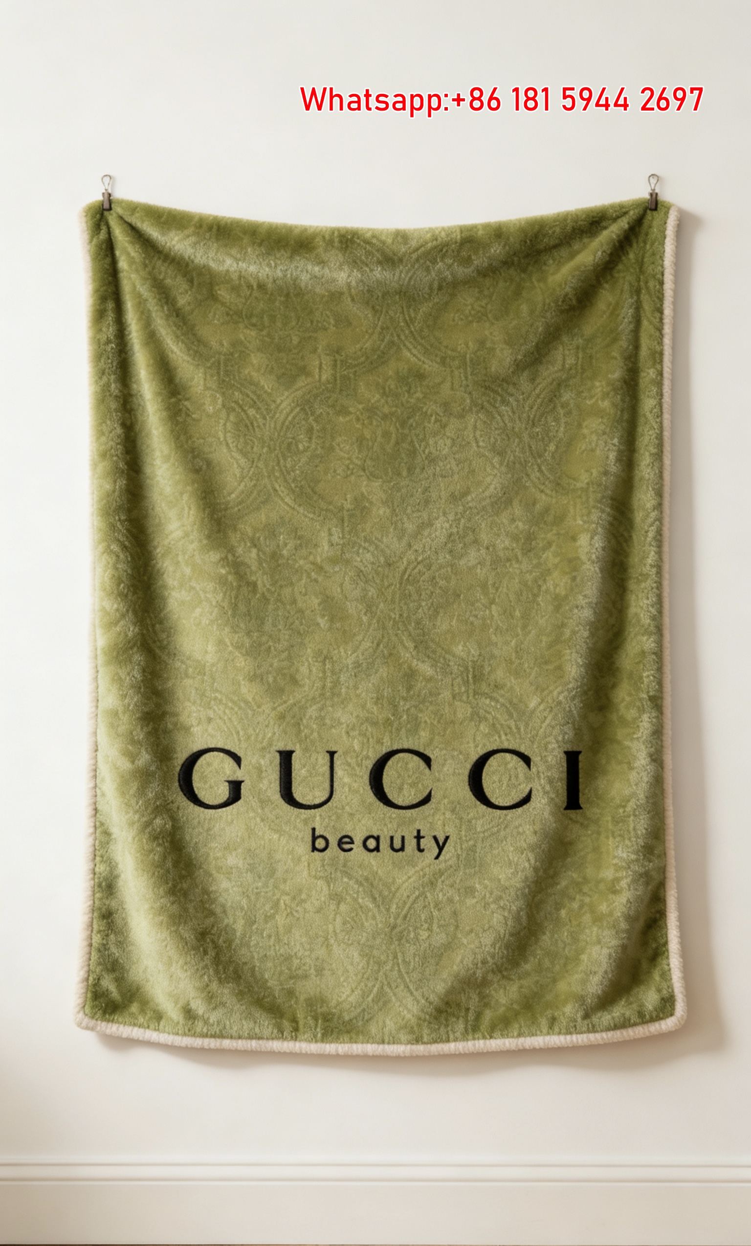 Gucci Green Damask Throw Blankets Gucci Beauty Signature IMG_2679